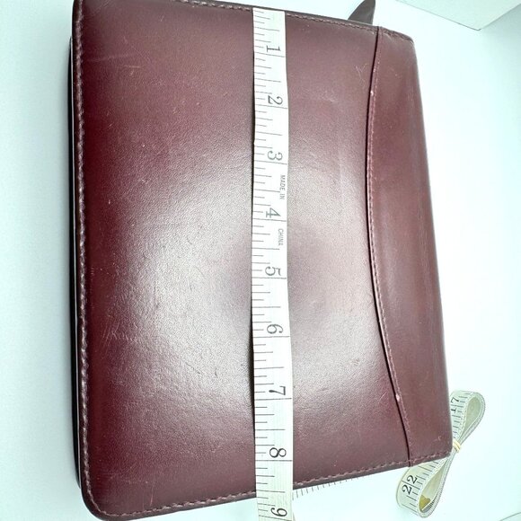 Franklin Quest Full Grain Aniline Leather Burgundy Planner Compact Sz 6-Ring - Picture 16 of 16